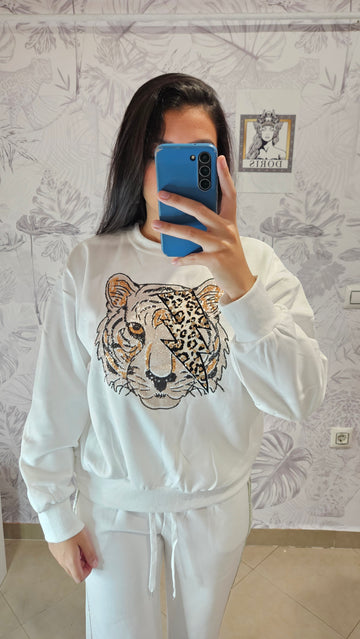 Sudadera tigre blanca